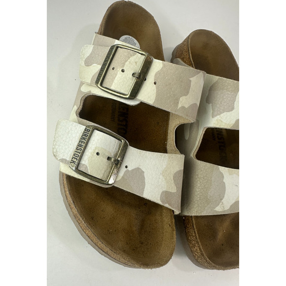 Birkenstock Arizona Slide Sandals 2 Strap Buckle Men's 5 Women's 7 Camo Leather - Picture 15 of 16